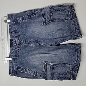 St. John's Bay Cotton denim cargo shorts mens 38 10"